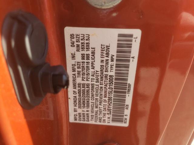 Photo 10 from auction – 2005 HONDA ELEMENT EX with VIN 5J6YH28615L015008