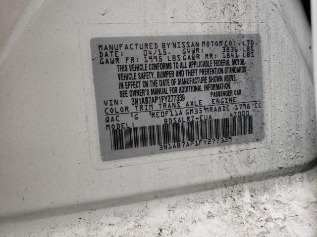 Photo 10 from auction – 2015 NISSAN SENTRA S with VIN 3N1AB7AP1FY277339