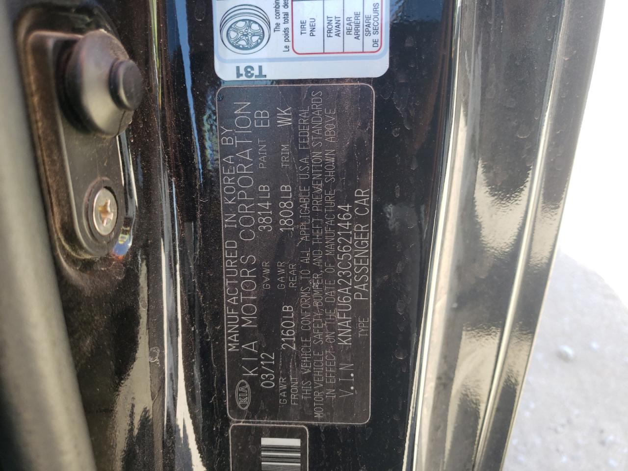 Photo 10 from auction – 2012 KIA FORTE EX with VIN KNAFU6A23C5621464