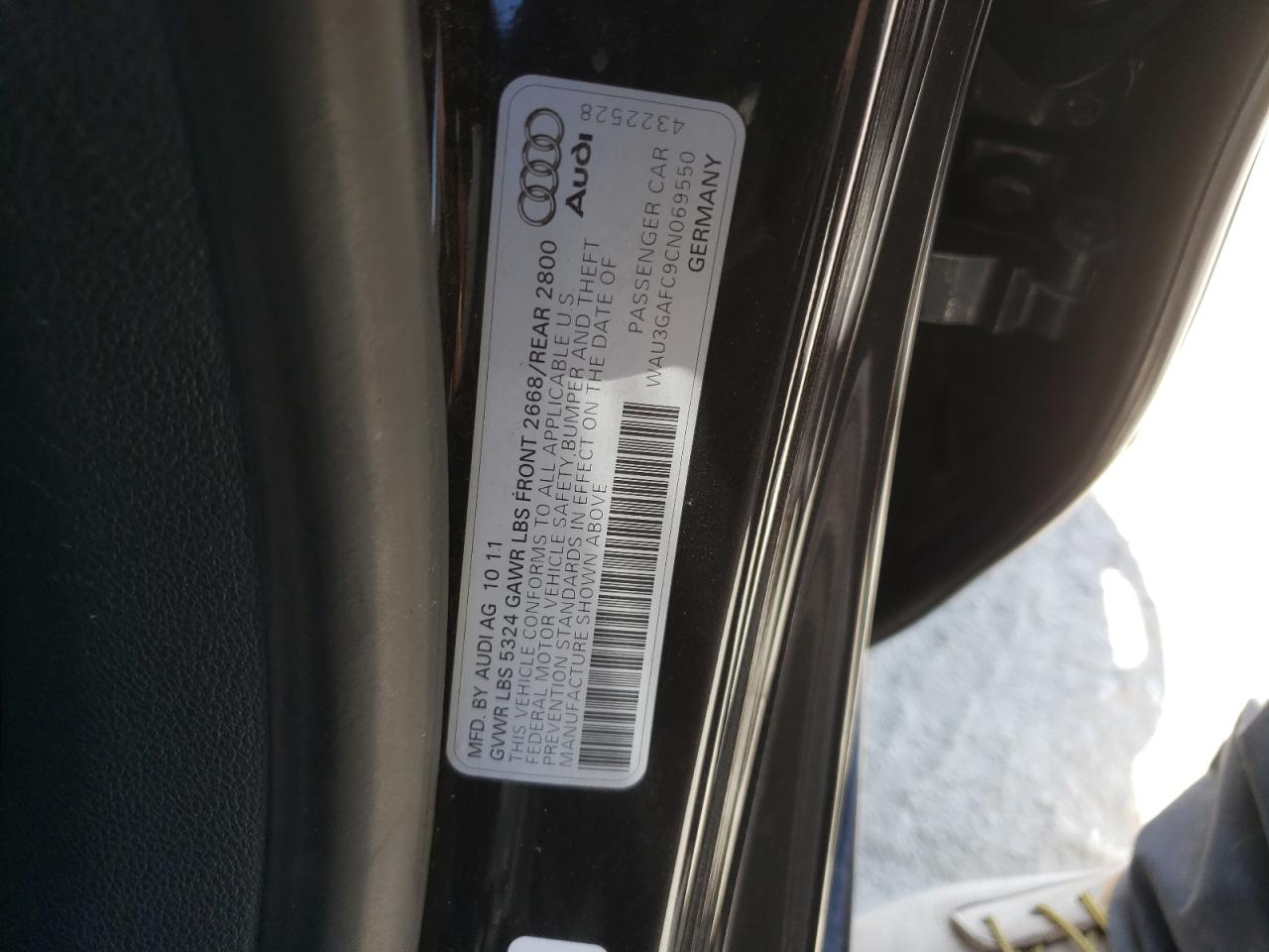 Photo 10 from auction – 2012 AUDI A7 PRESTIG with VIN WAU3GAFC9CN069550