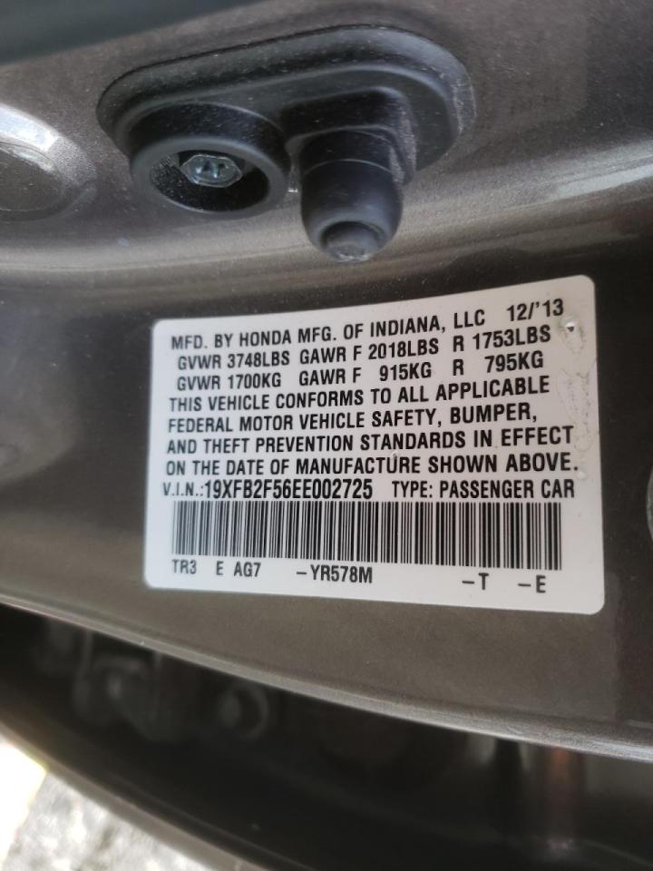Photo 10 from auction – 2014 HONDA CIVIC LX with VIN 19XFB2F56EE002725