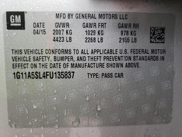 Photo 10 from auction – 2015 CHEVROLET MALIBU LS with VIN 1G11A5SL4FU135837