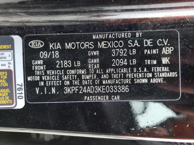 Photo 10 from auction – 2019 KIA FORTE FE with VIN 3KPF24AD3KE033386