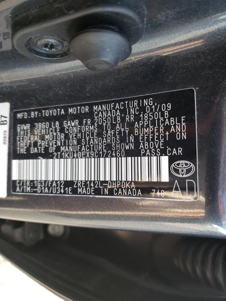 Photo 10 from auction – 2009 TOYOTA MATRIX with VIN 2T1KU40EX9C172460