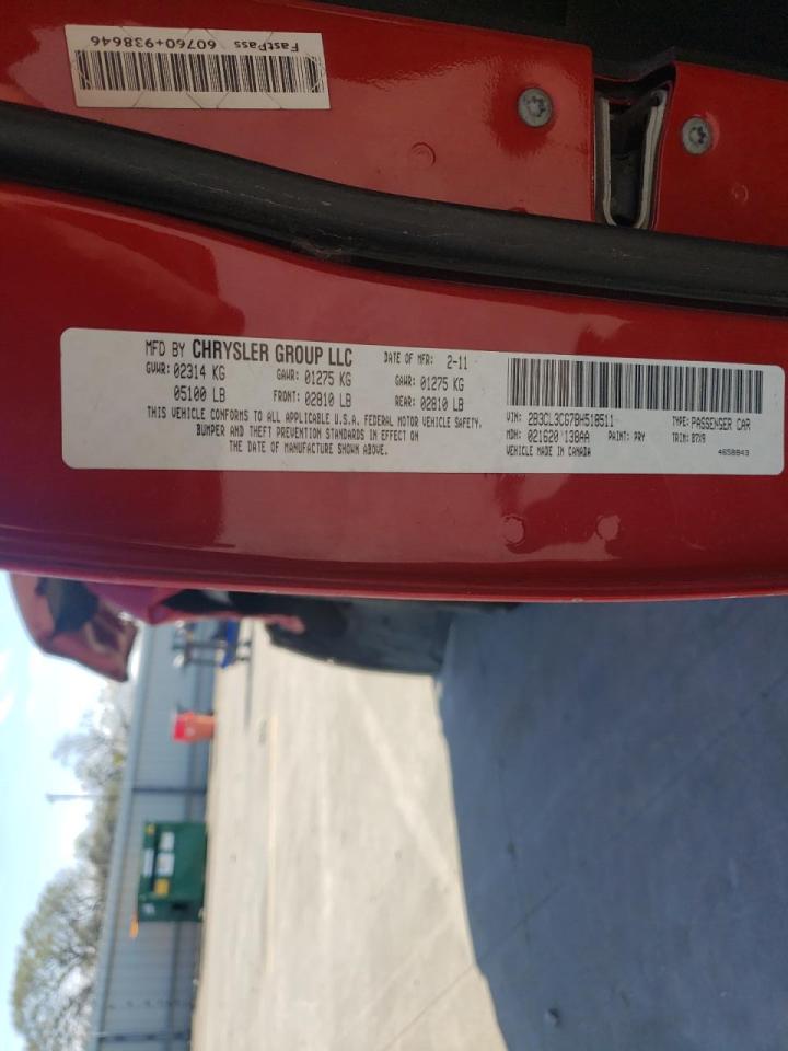 Photo 10 from auction – 2011 DODGE CHARGER with VIN 2B3CL3CG7BH518511