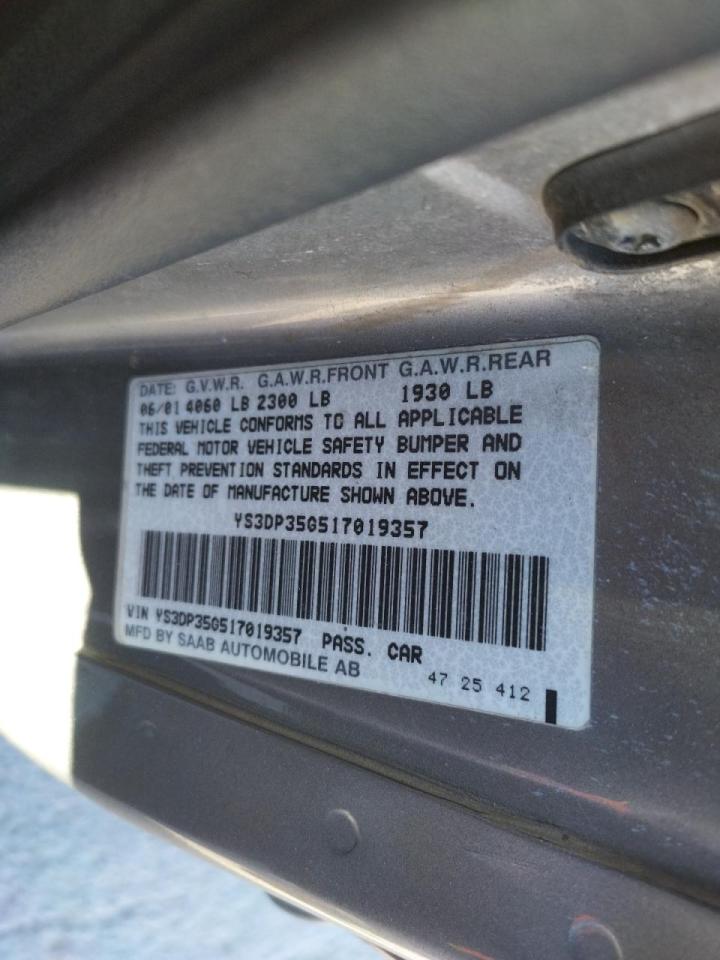 Photo 10 from auction – 2001 SAAB 9-3 VIGGEN with VIN YS3DP35G517019357