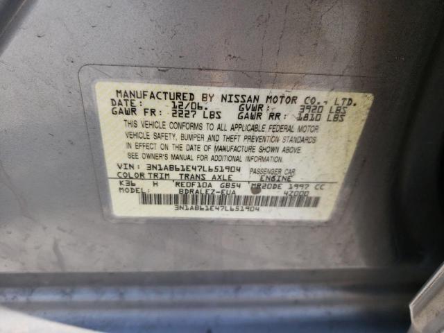 Photo 10 from auction – 2007 NISSAN SENTRA 2.0 with VIN 3N1AB61E47L651904