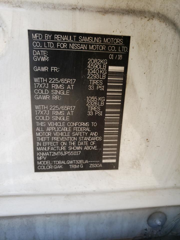Photo 10 from auction – 2018 NISSAN ROGUE S with VIN KNMAT2MT6JP551117