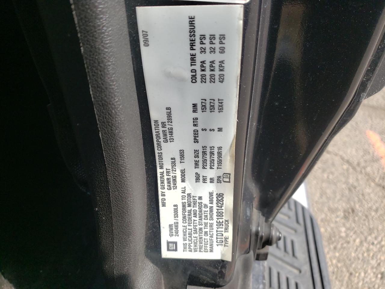 Photo 10 from auction – 2008 GMC CANYON with VIN 1GTDT19E188142836