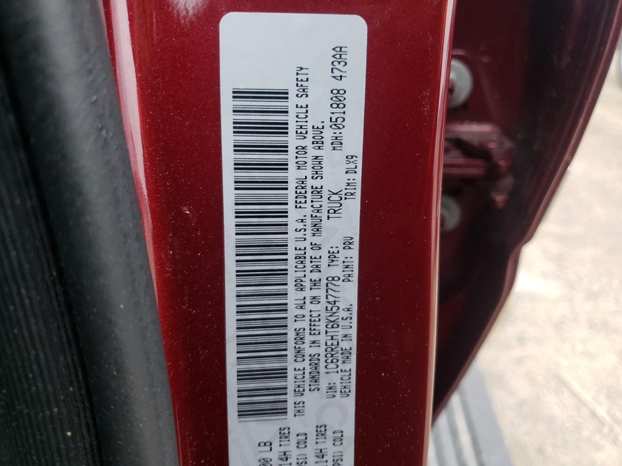 Photo 10 from auction – 2019 RAM 1500 LIMIT with VIN 1C6RREHT6KN547778