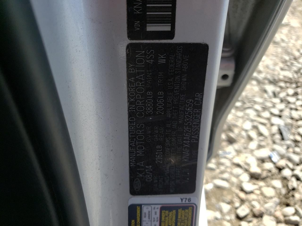 Photo 10 from auction – 2015 KIA FORTE LX with VIN KNAFX4A62F5325659