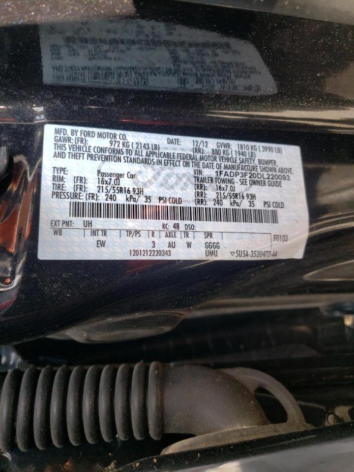 Photo 10 from auction – 2013 FORD FOCUS SE with VIN 1FADP3F20DL220093