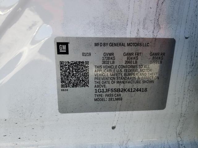 Photo 10 from auction – 2019 CHEVROLET SONIC PREM with VIN 1G1JF5SB2K4124418