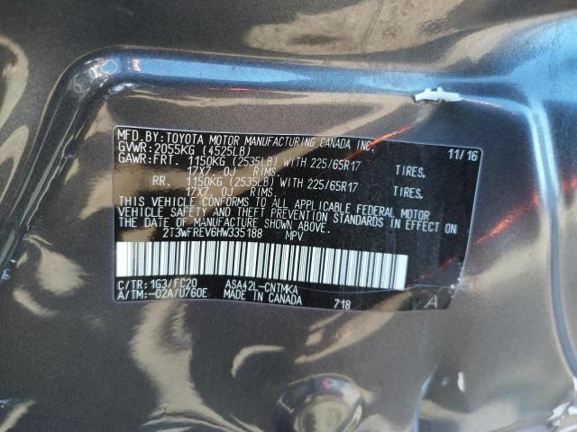 Photo 10 from auction – 2017 TOYOTA RAV4 XLE with VIN 2T3WFREV6HW335188