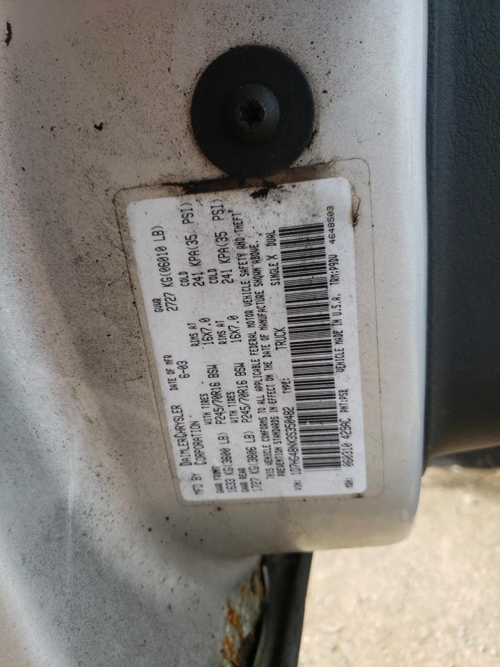 Photo 10 from auction – 2003 DODGE DAKOTA QUA with VIN 1D7HG48NX3S350482