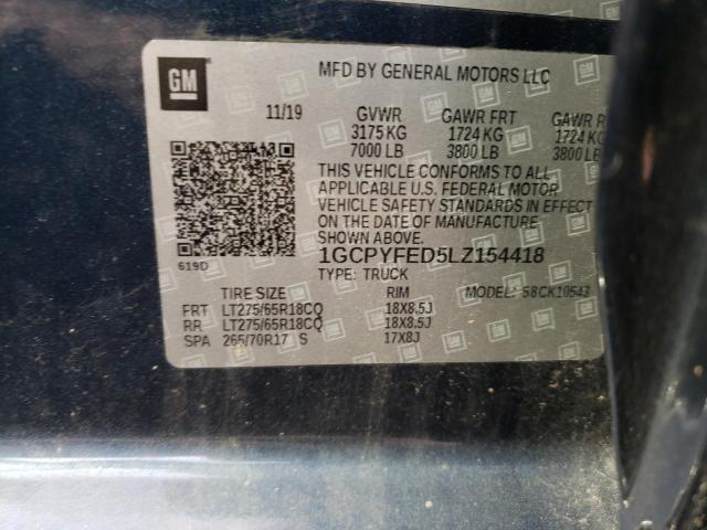 Photo 10 from auction – 2020 CHEVROLET SILVERADO with VIN 1GCPYFED5LZ154418
