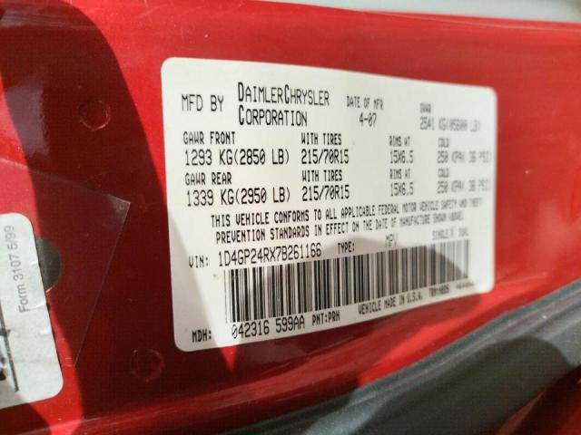 Photo 10 from auction – 2007 DODGE GRAND CARA with VIN 1D4GP24RX7B261166