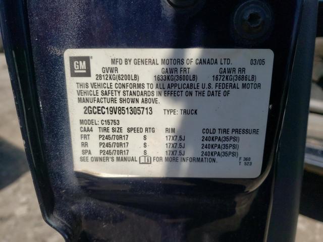 Photo 10 from auction – 2005 CHEVROLET SILVERADO with VIN 2GCEC19V851305713