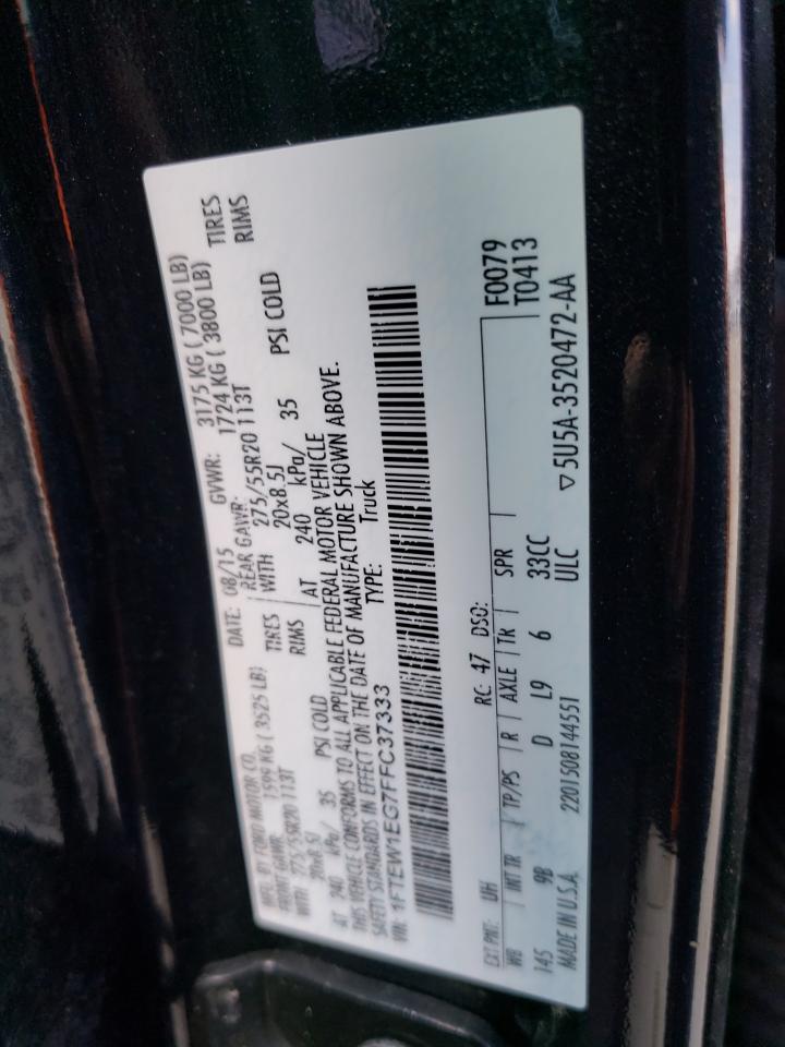 Photo 10 from auction – 2015 FORD F150 SUPER with VIN 1FTEW1EG7FFC37333