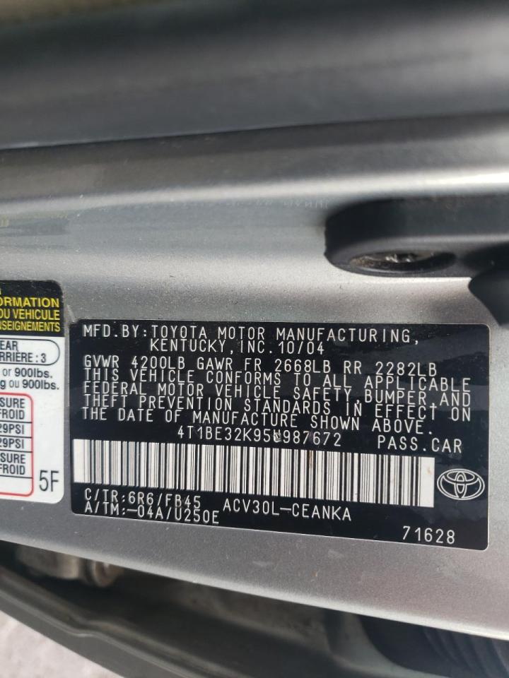 Photo 10 from auction – 2005 TOYOTA CAMRY LE with VIN 4T1BE32K95U987672