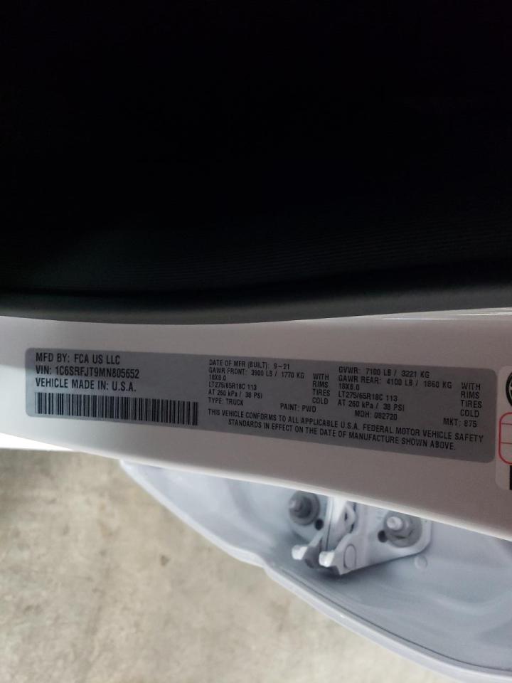 Photo 10 from auction – 2021 RAM 1500 LARAM with VIN 1C6SRFJT9MN805652