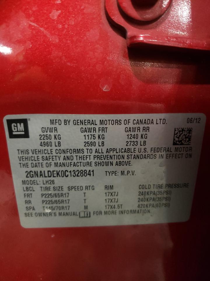 Photo 10 from auction – 2012 CHEVROLET EQUINOX LT with VIN 2GNALDEK0C1328841