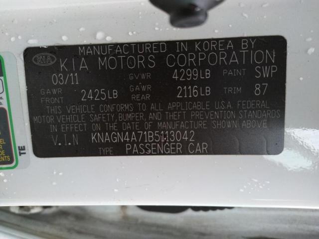 Photo 10 from auction – 2011 KIA OPTIMA EX with VIN KNAGN4A71B5113042