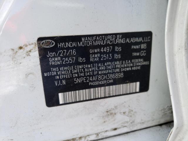 Photo 10 from auction – 2016 HYUNDAI SONATA SE with VIN 5NPE24AF8GH386898