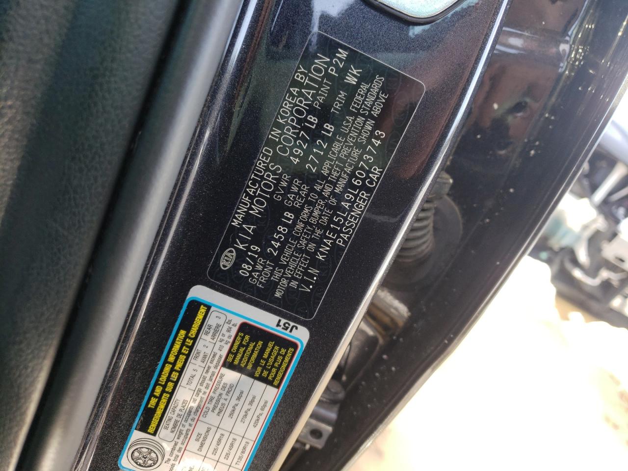Photo 10 from auction – 2020 KIA STINGER with VIN KNAE15LA9L6073743