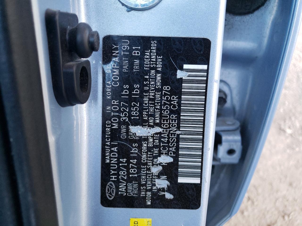 Photo 10 from auction – 2014 HYUNDAI ACCENT GLS with VIN KMHCT4AE6EU657578