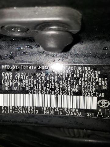 Photo 10 from auction – 2016 TOYOTA COROLLA L with VIN 2T1BURHE2GC665015
