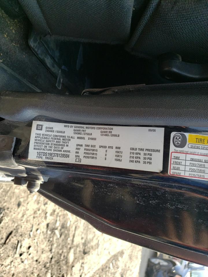 Photo 10 from auction – 2007 GMC CANYON with VIN 1GTDS19E378128504