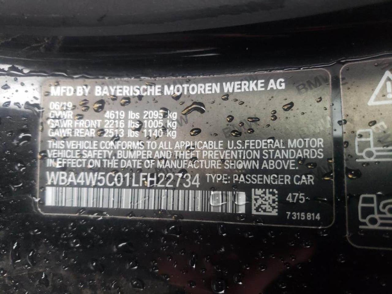 Photo 10 from auction – 2020 BMW 430XI with VIN WBA4W5C01LFH22734