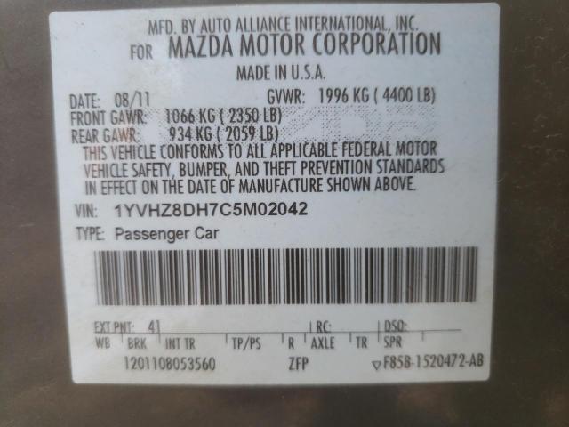 Photo 10 from auction – 2012 MAZDA 6 I with VIN 1YVHZ8DH7C5M02042