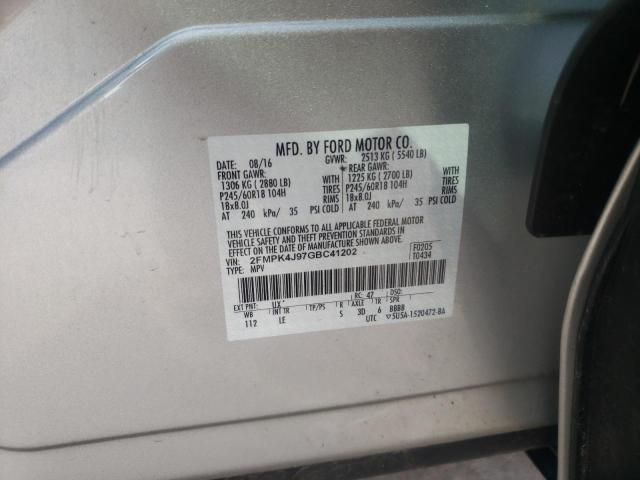 Photo 10 from auction – 2016 FORD EDGE SEL with VIN 2FMPK4J97GBC41202