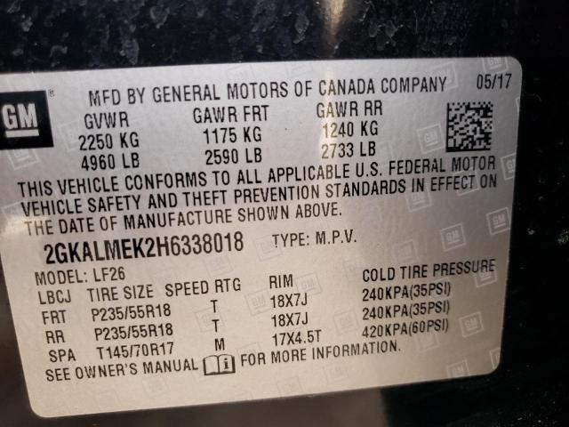 Photo 10 from auction – 2017 GMC TERRAIN SL with VIN 2GKALMEK2H6338018