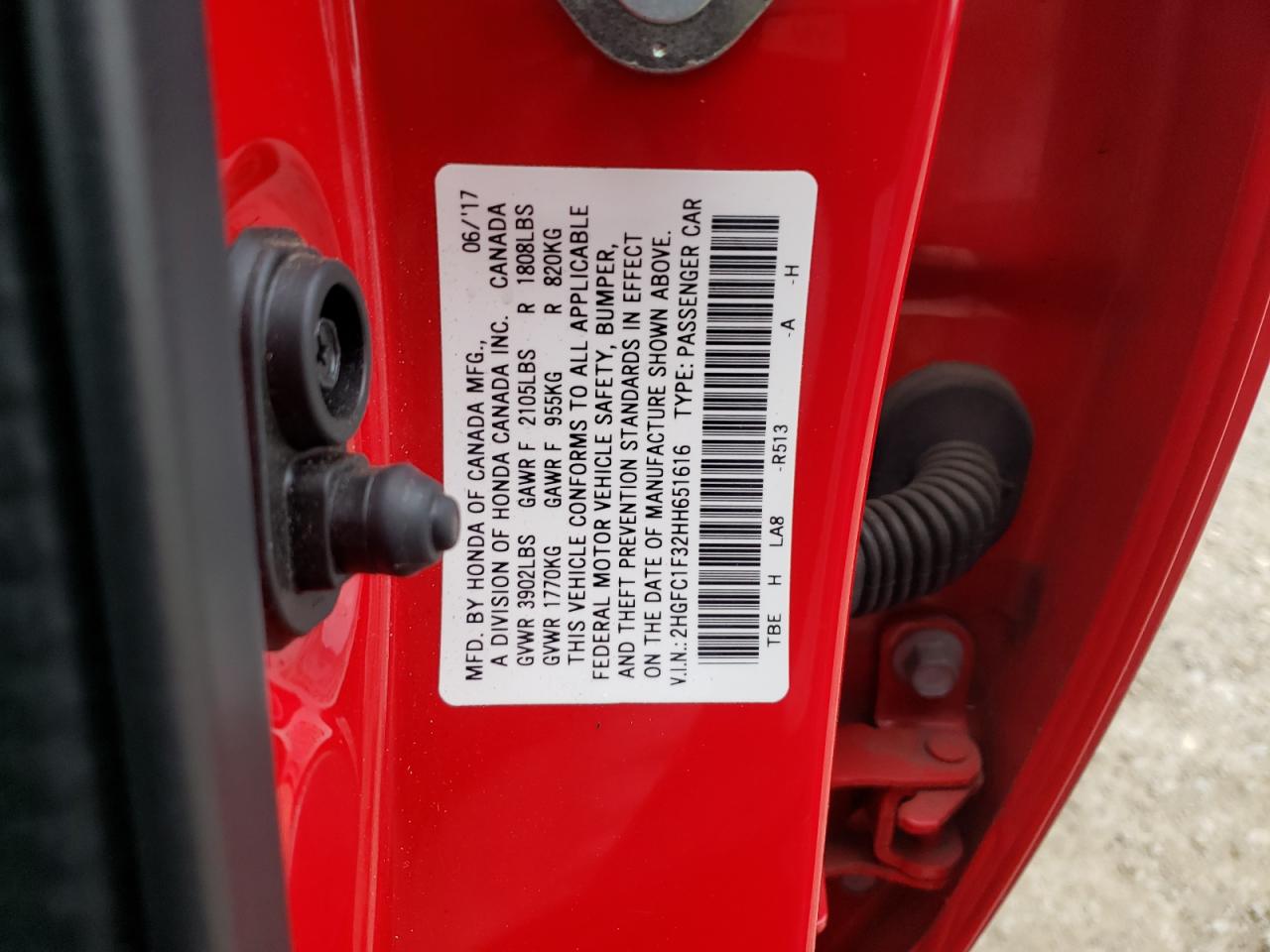 Photo 10 from auction – 2017 HONDA CIVIC EX with VIN 2HGFC1F32HH651616