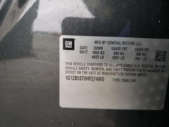 Photo 1 from auction – 2017 CHEVROLET MALIBU LS with VIN 1G1ZB5ST8HF274960