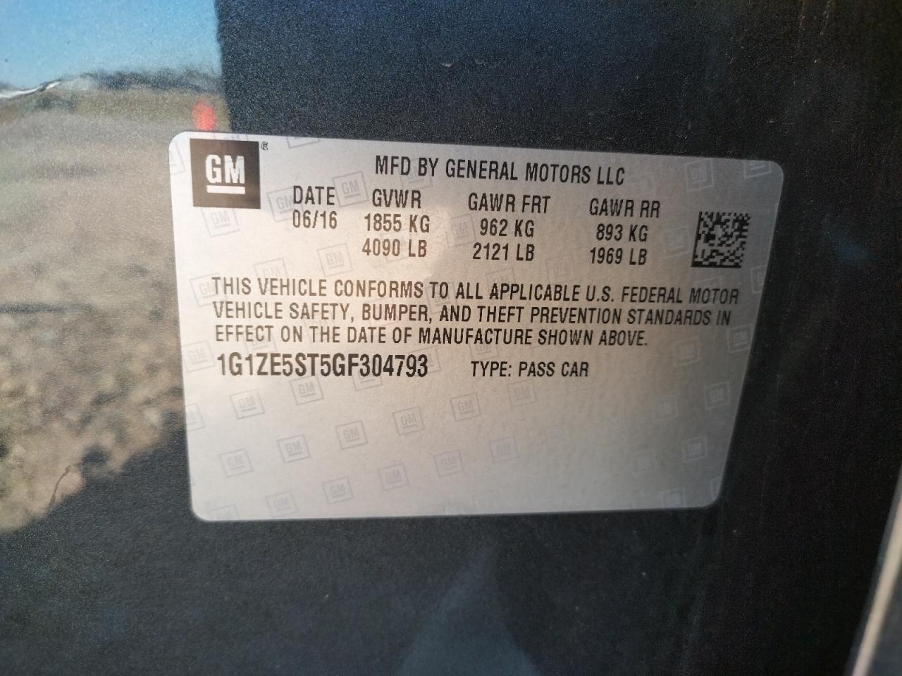 Photo 10 from auction – 2016 CHEVROLET MALIBU LT with VIN 1G1ZE5ST5GF304793