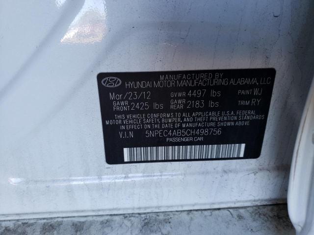 Photo 10 from auction – 2012 HYUNDAI SONATA with VIN 5NPEC4AB5CH498756