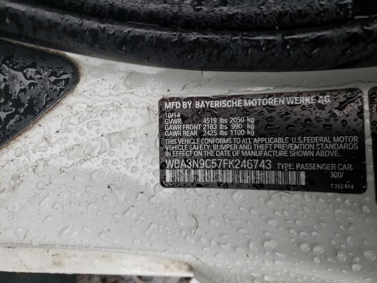 Photo 10 from auction – 2015 BMW 428 XI with VIN WBA3N9C57FK246743