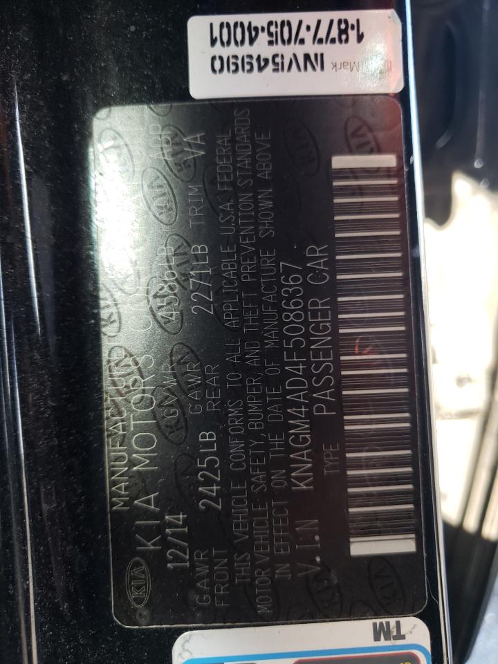 Photo 10 from auction – 2015 KIA OPTIMA HYB with VIN KNAGM4AD4F5086367