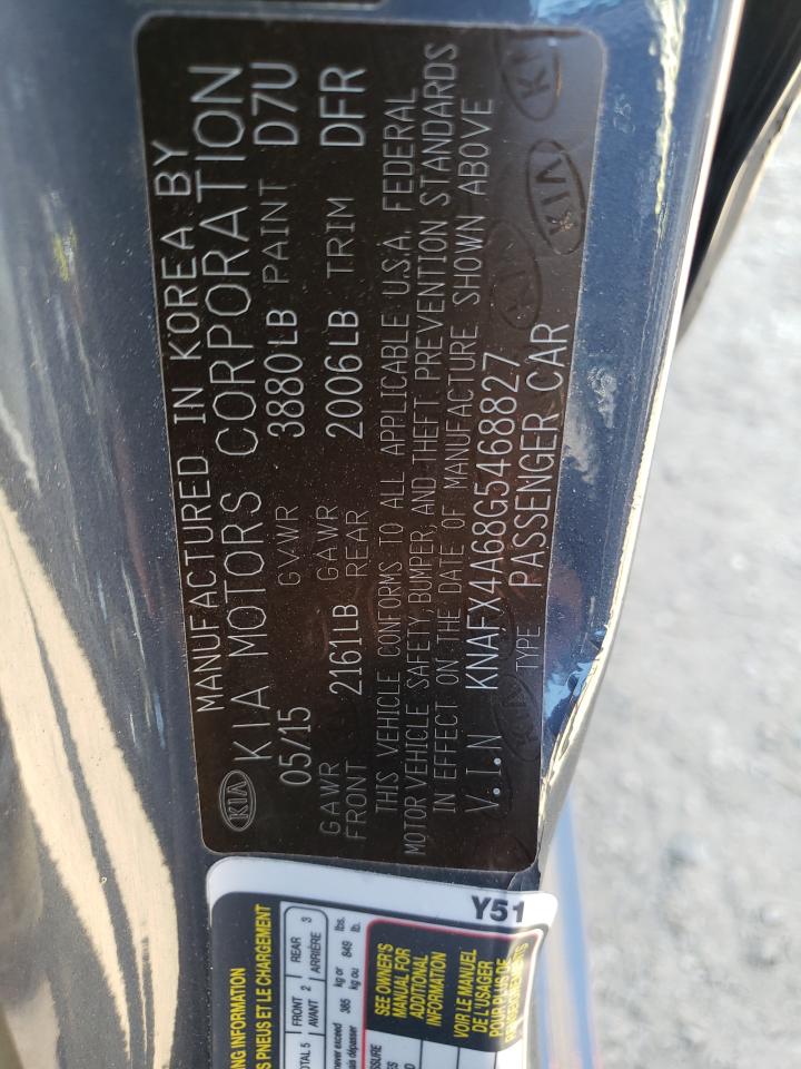 Photo 10 from auction – 2016 KIA FORTE LX with VIN KNAFX4A68G5468827