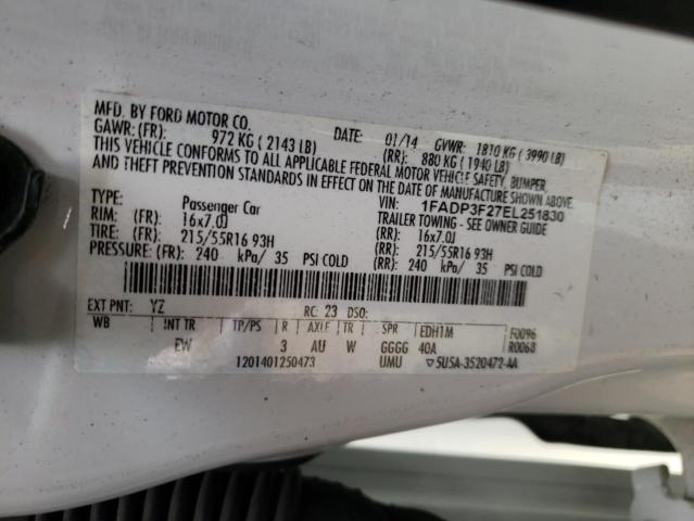 Photo 10 from auction – 2014 FORD FOCUS SE with VIN 1FADP3F27EL251830