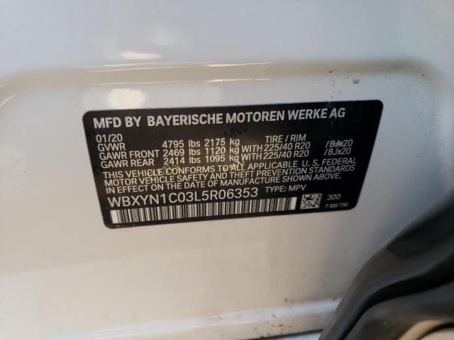 Photo 10 from auction – 2020 BMW X2 with VIN WBXYN1C03L5R06353