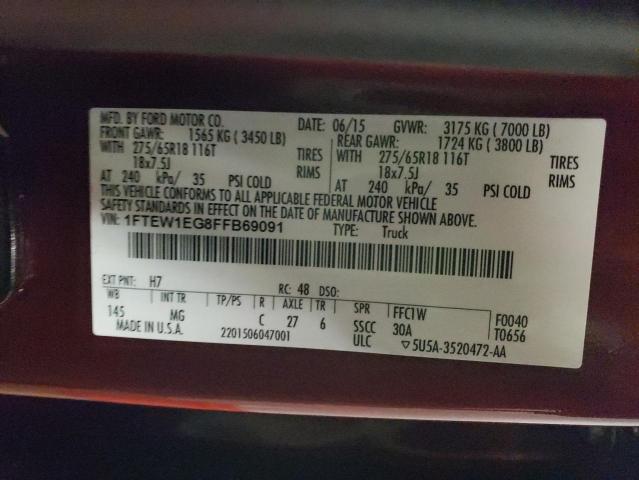 Photo 10 from auction – 2015 FORD F150 SUPER with VIN 1FTEW1EG8FFB69091