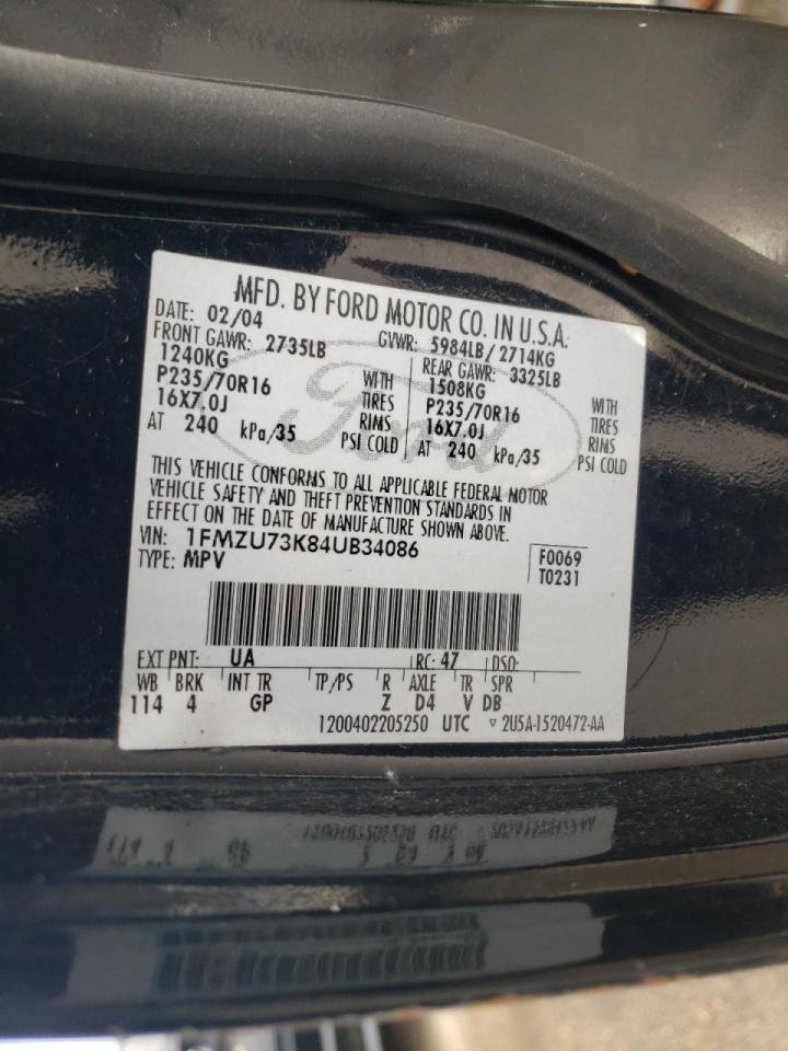 Photo 10 from auction – 2004 FORD EXPLORER X with VIN 1FMZU73K84UB34086