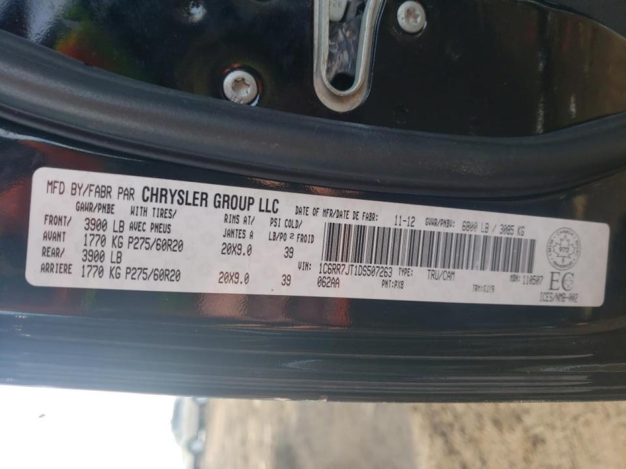Photo 10 from auction – 2013 RAM 1500 LARAM with VIN 1C6RR7JT1DS507263