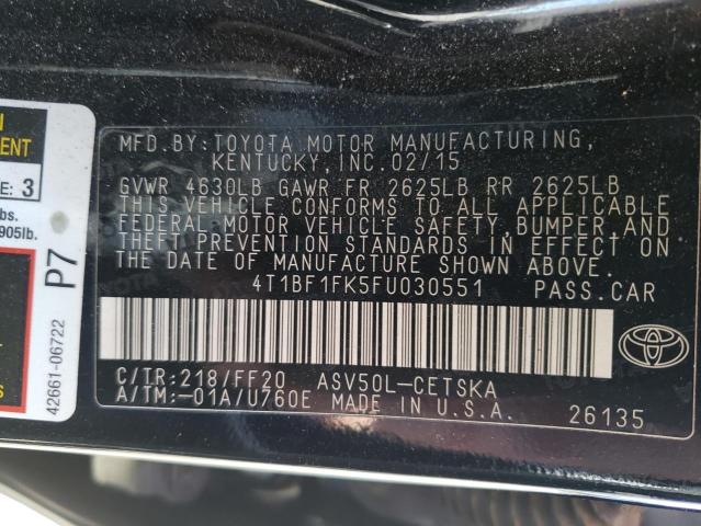 Photo 10 from auction – 2015 TOYOTA CAMRY LE with VIN 4T1BF1FK5FU030551