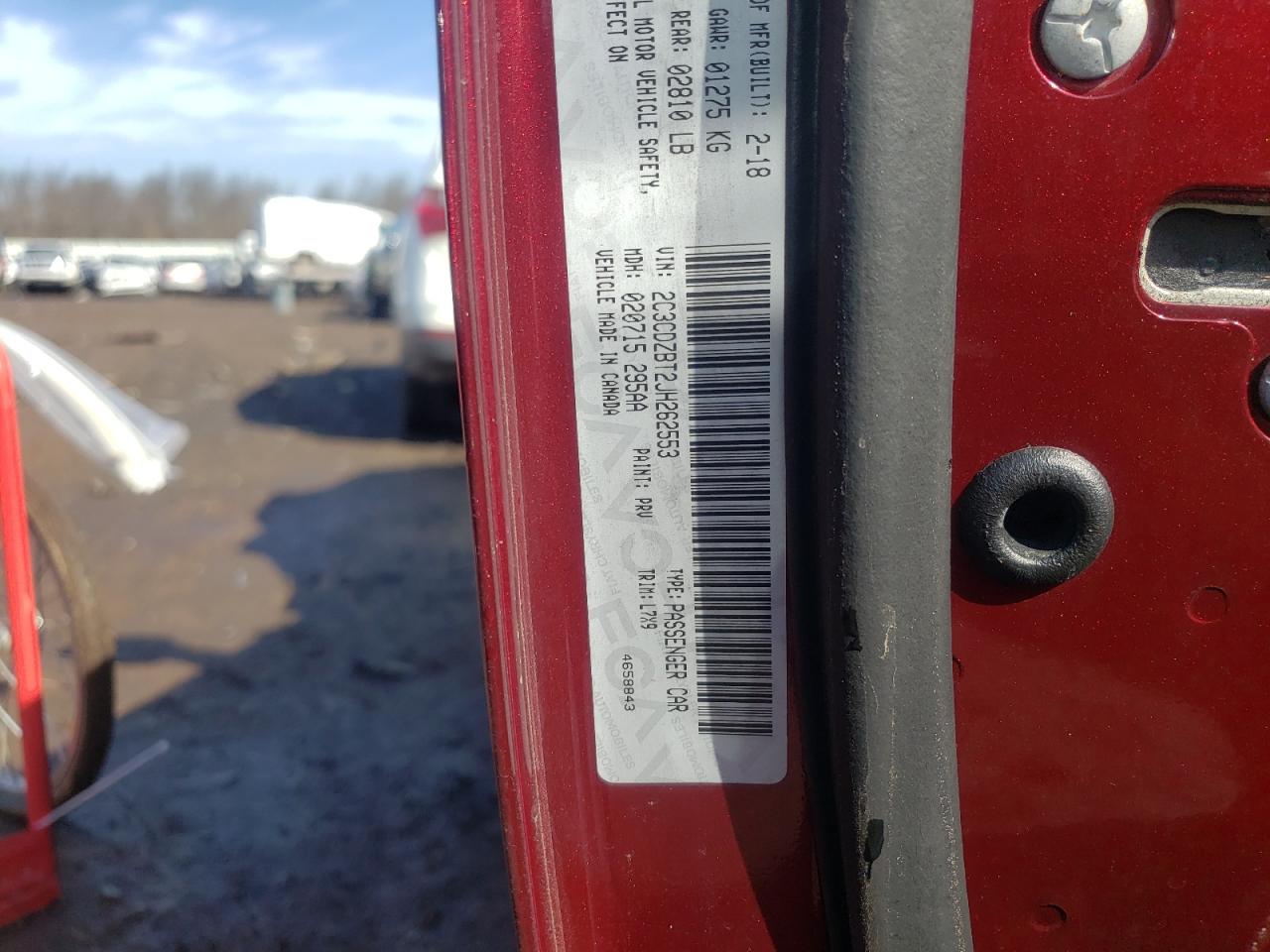 Photo 10 from auction – 2018 DODGE CHALLENGER with VIN 2C3CDZBT2JH262553